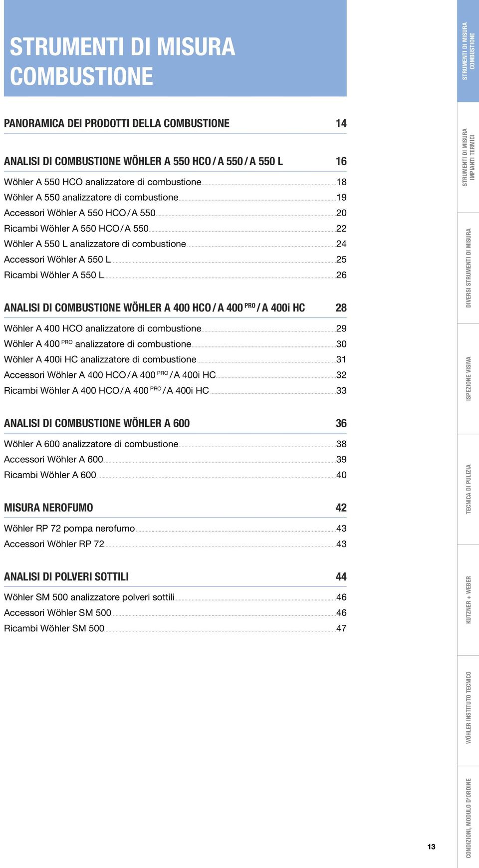 ..26 ANALISI DI WÖHLER A 400 HCO / A 400 PRO / A 400i HC 28 Wöhler A 400 HCO analizzatore di combustione...29 Wöhler A 400 PRO analizzatore di combustione.