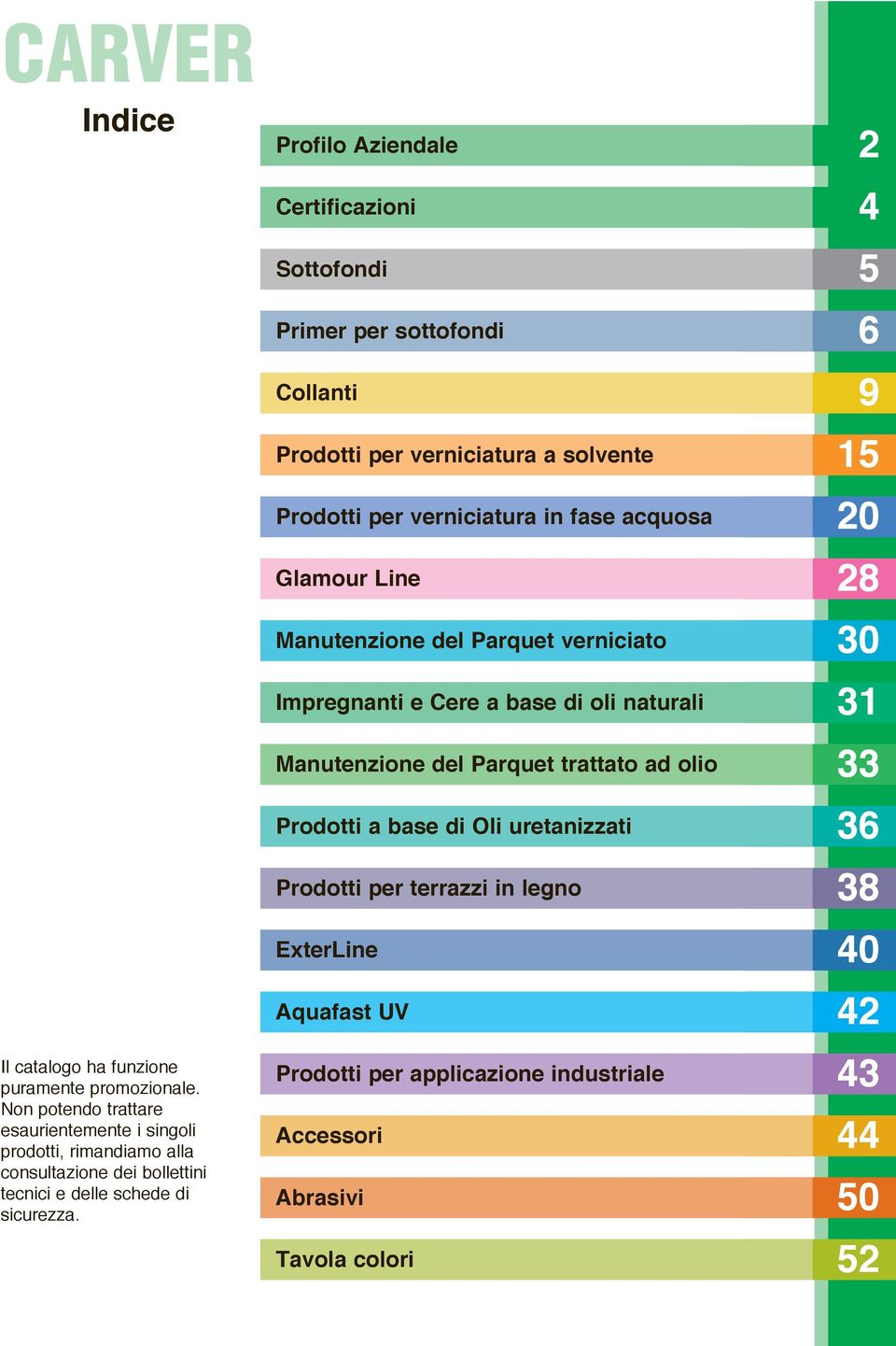 Oli uretanizzati 36 Prodotti per terrazzi in legno 38 ExterLine 40 Aquafast UV 42 Il catalogo ha funzione puramente promozionale.
