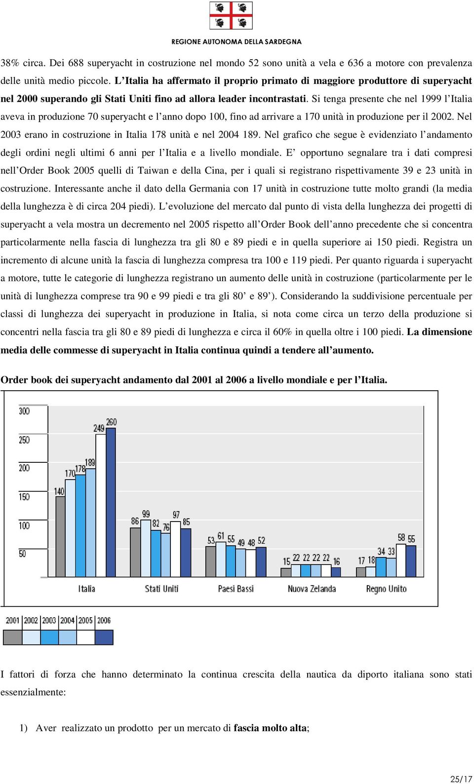 Si tenga presente che nel 1999 l Italia aveva in produzione 70 superyacht e l anno dopo 100, fino ad arrivare a 170 unità in produzione per il 2002.