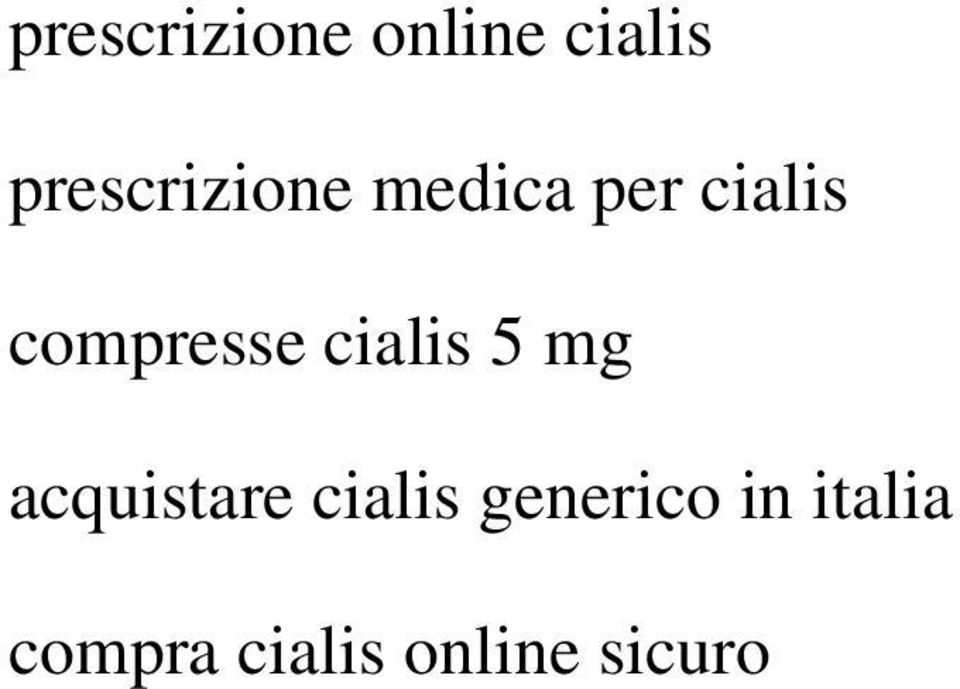 compresse cialis 5 mg acquistare