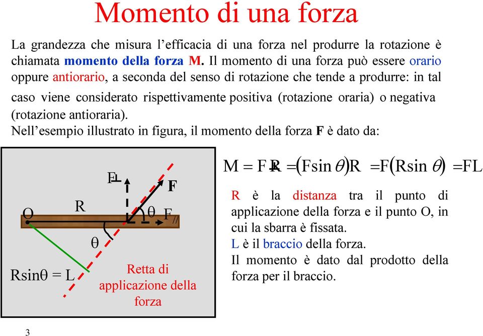 (rotazione oraria) o negativa (rotazione antioraria).