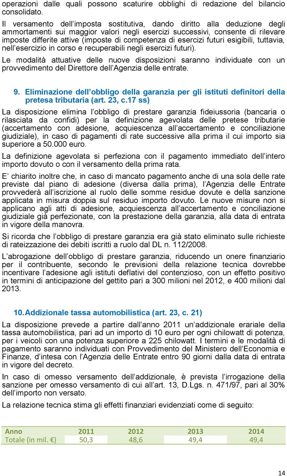 competenza di esercizi futuri esigibili, tuttavia, nell esercizio in corso e recuperabili negli esercizi futuri).