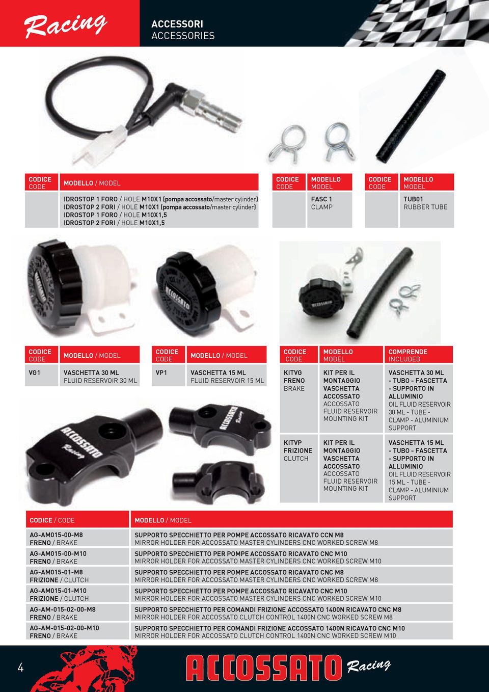 ML FLUID RESERVOIR 15 ML KITVG FRENO BRAKE KIT PER IL MONTAGGIO VASCHETTA ACCOSSATO ACCOSSATO FLUID RESERVOIR MOUNTING KIT VASCHETTA 30 ML - TUBO - FASCETTA - SUPPORTO IN ALLUMINIO OIL FLUID