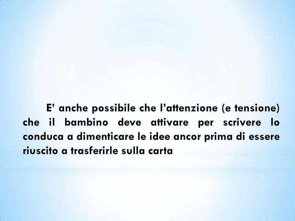 scrivere lo conduca a dimenticare le idee