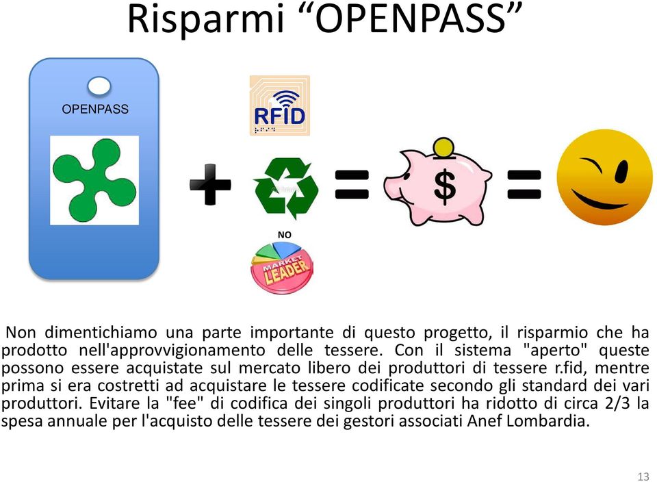 Con il sistema "aperto" queste possono essere acquistate sul mercato libero dei produttori di tessere r.