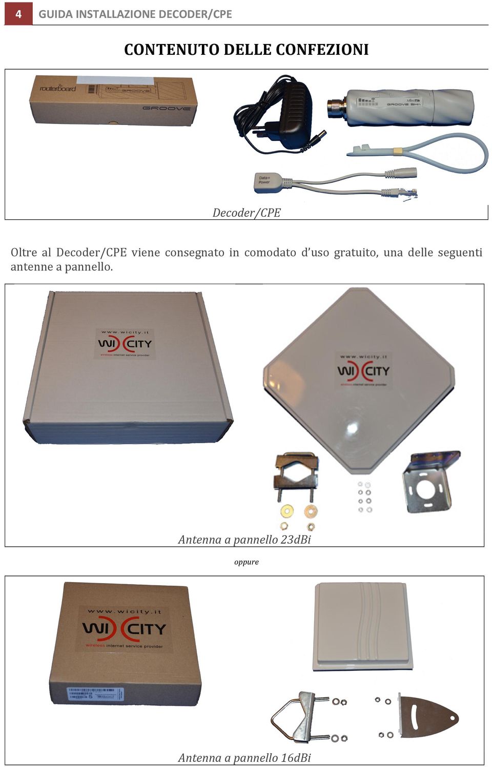 gratuito, una delle seguenti antenne a pannello.