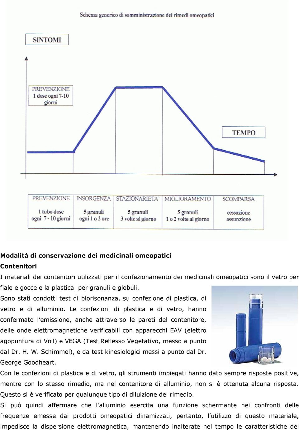 Le confezioni di plastica e di vetro, hanno confermato l emissione, anche attraverso le pareti del contenitore, delle onde elettromagnetiche verificabili con apparecchi EAV (elettro agopuntura di