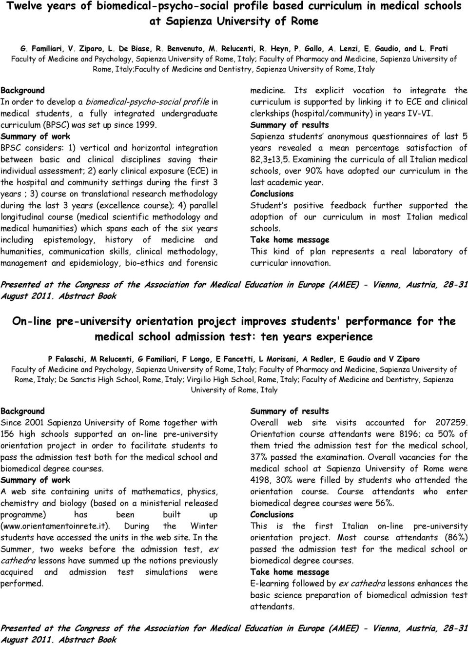 Frati Faculty of Medicine and Psychology, Sapienza University of Rome, Italy; Faculty of Pharmacy and Medicine, Sapienza University of Rome, Italy;Faculty of Medicine and Dentistry, Sapienza