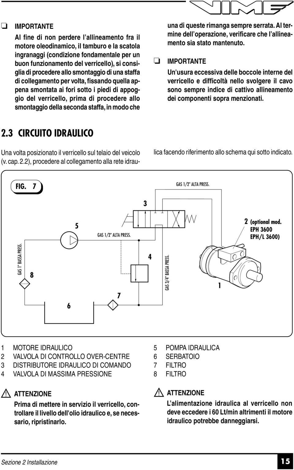 staffa, in modo che una di queste rimanga sempre serrata. Al termine dell operazione, verificare che l allineamento sia stato mantenuto.