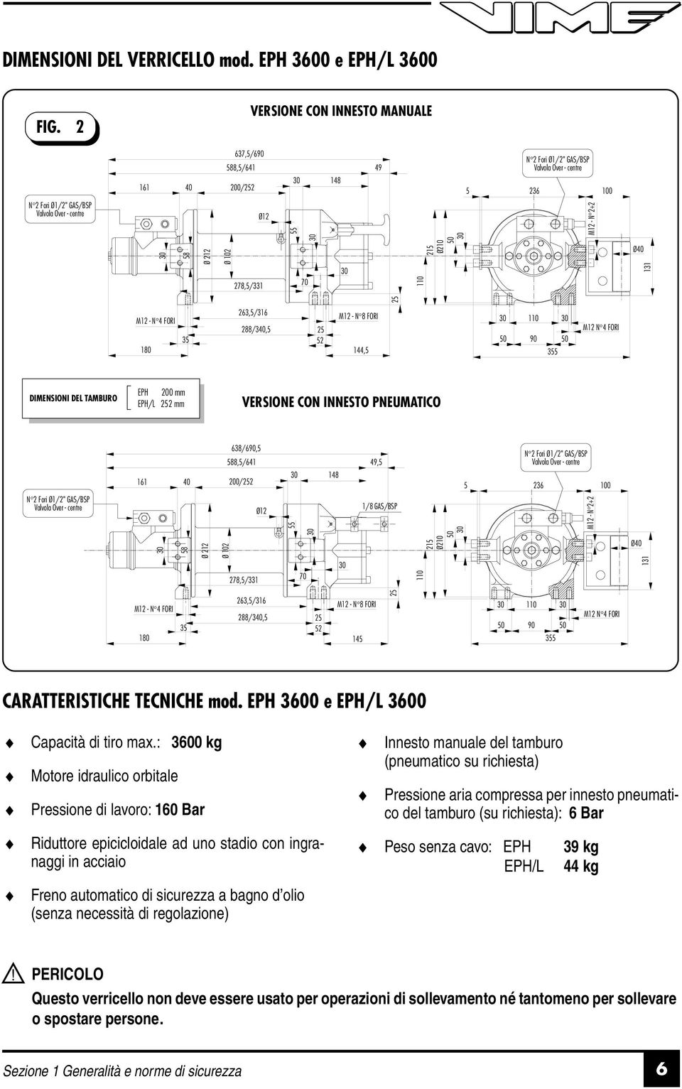 63,/36 88/30, M - N 8 FORI, 0 0 90 0 3 M N FORI DIMENSIONI DEL TAMBURO EPH 00 mm EPH/L mm VERSIONE CON INNESTO PNEUMATICO 6 0 638/690, 88,/6 00/ 8 9, N Fori Ø/" GAS/BSP Valvola Over - centre 36 00 N