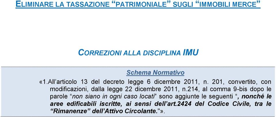 201, convertito, con modificazioni, dalla legge 22 dicembre 2011, n.