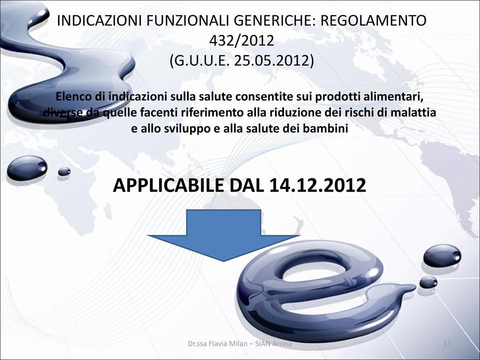 alimentari, diverse da quelle facenti riferimento alla riduzione dei