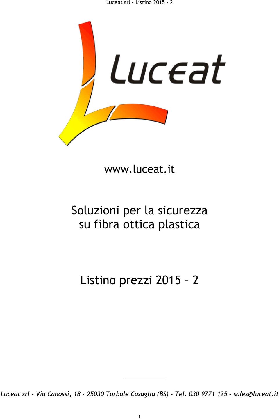 plastica Listino prezzi 2015 2 Luceat srl -