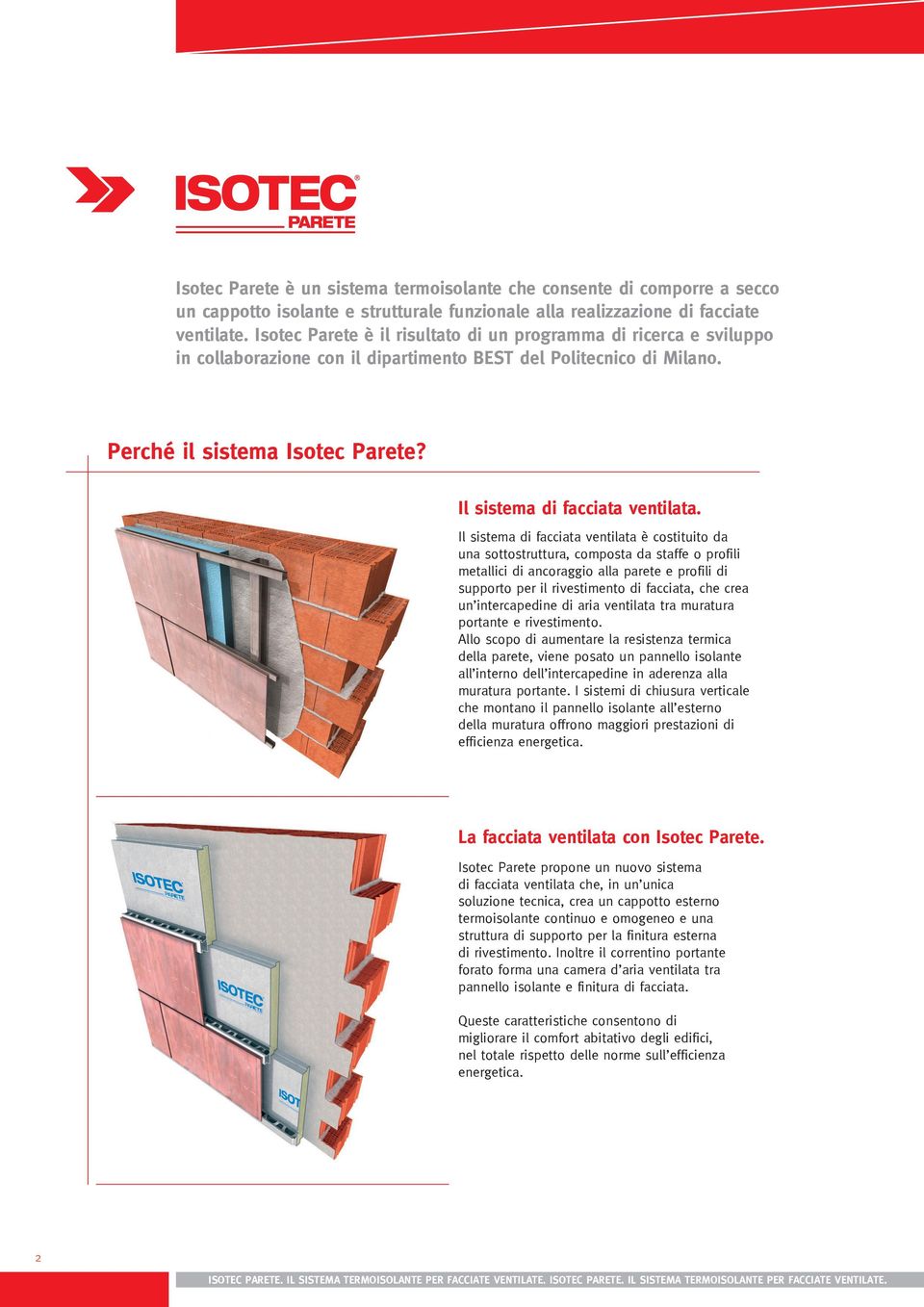 Il sistema di facciata ventilata.