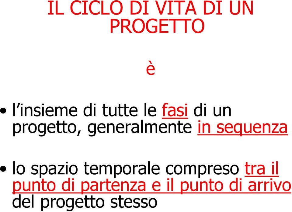 sequenza lo spazio temporale compreso tra il