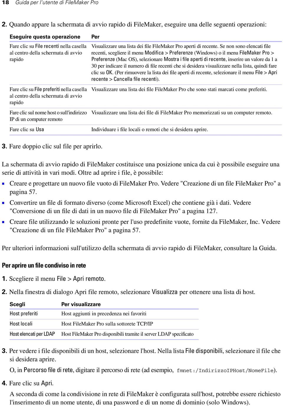 rapido Fare clic su File preferiti nella casella al centro della schermata di avvio rapido Fare clic sul nome host o sull'indirizzo IP di un computer remoto Fare clic su Usa Per Visualizzare una