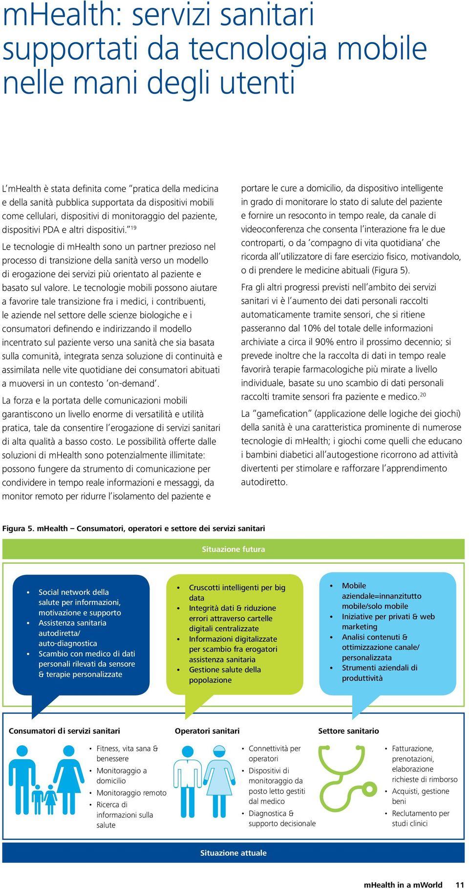 19 Le tecnologie di mhealth sono un partner prezioso nel processo di transizione della sanità verso un modello di erogazione dei servizi più orientato al paziente e basato sul valore.