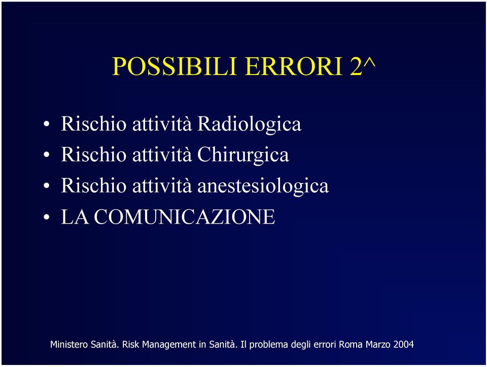 anestesiologica LA COMUNICAZIONE Ministero Sanità.