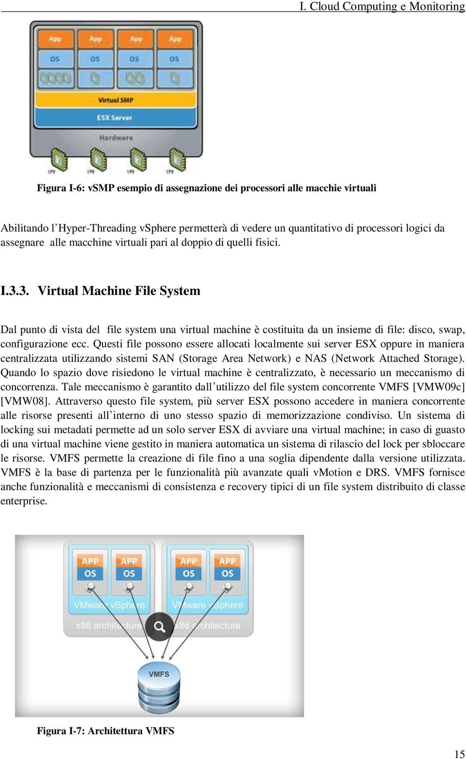 3. Virtual Machine File System Dal punto di vista del file system una virtual machine è costituita da un insieme di file: disco, swap, configurazione ecc.