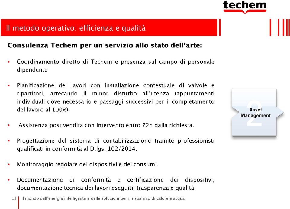 successivi per il completamento del lavoro al 100%). Assistenza post vendita con intervento entro 72h dalla richiesta.