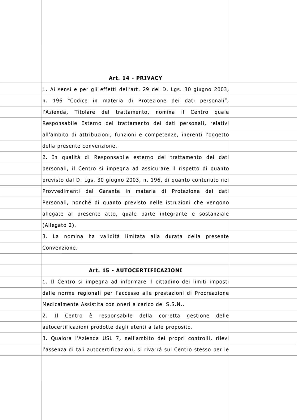 attribuzioni, funzioni e competenze, inerenti l oggetto della presente convenzione. 2.