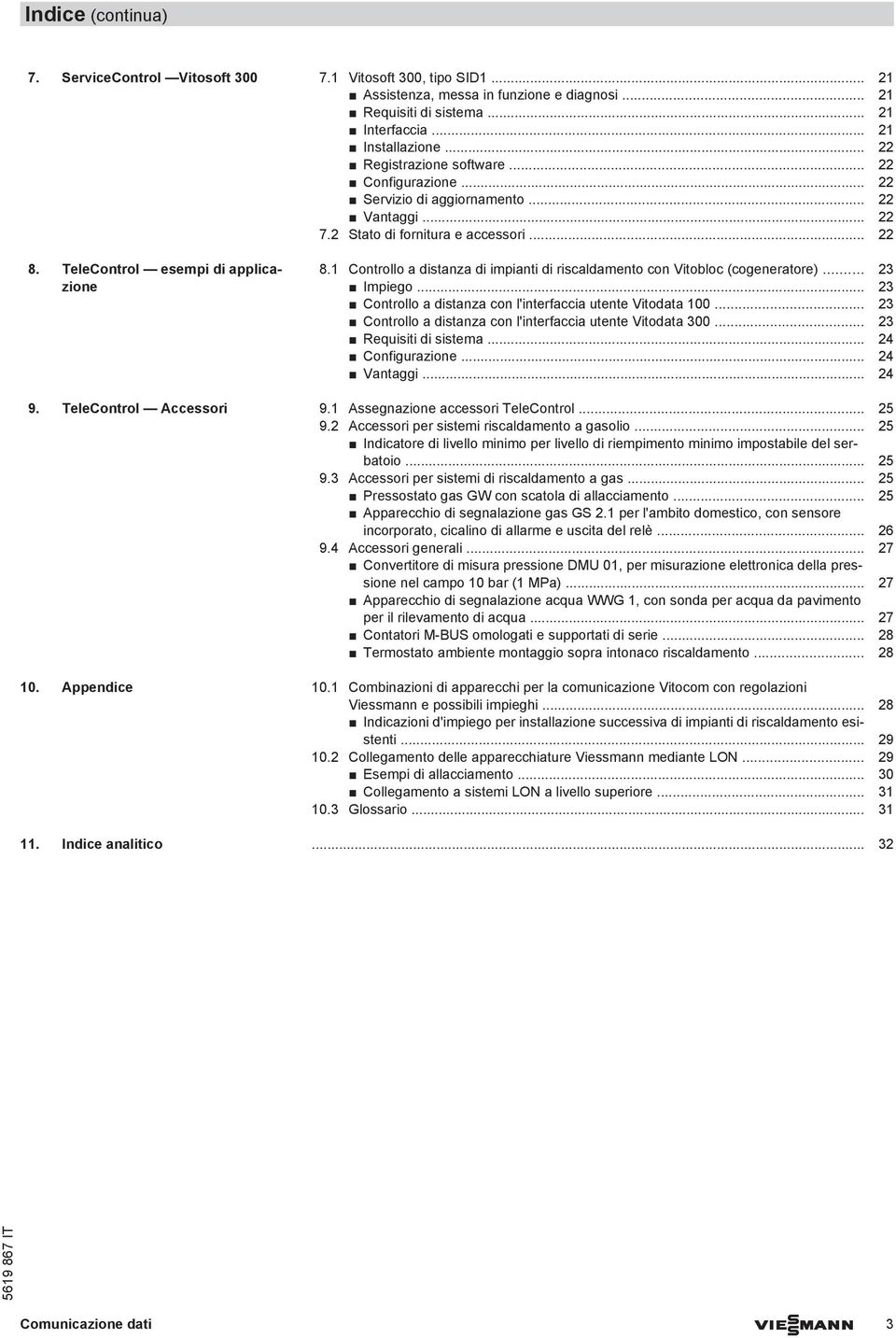 1 Controllo a distanza di impianti di riscaldamento con Vitobloc (cogeneratore)... 23 Impiego... 23 Controllo a distanza con l'interfaccia utente Vitodata 100.