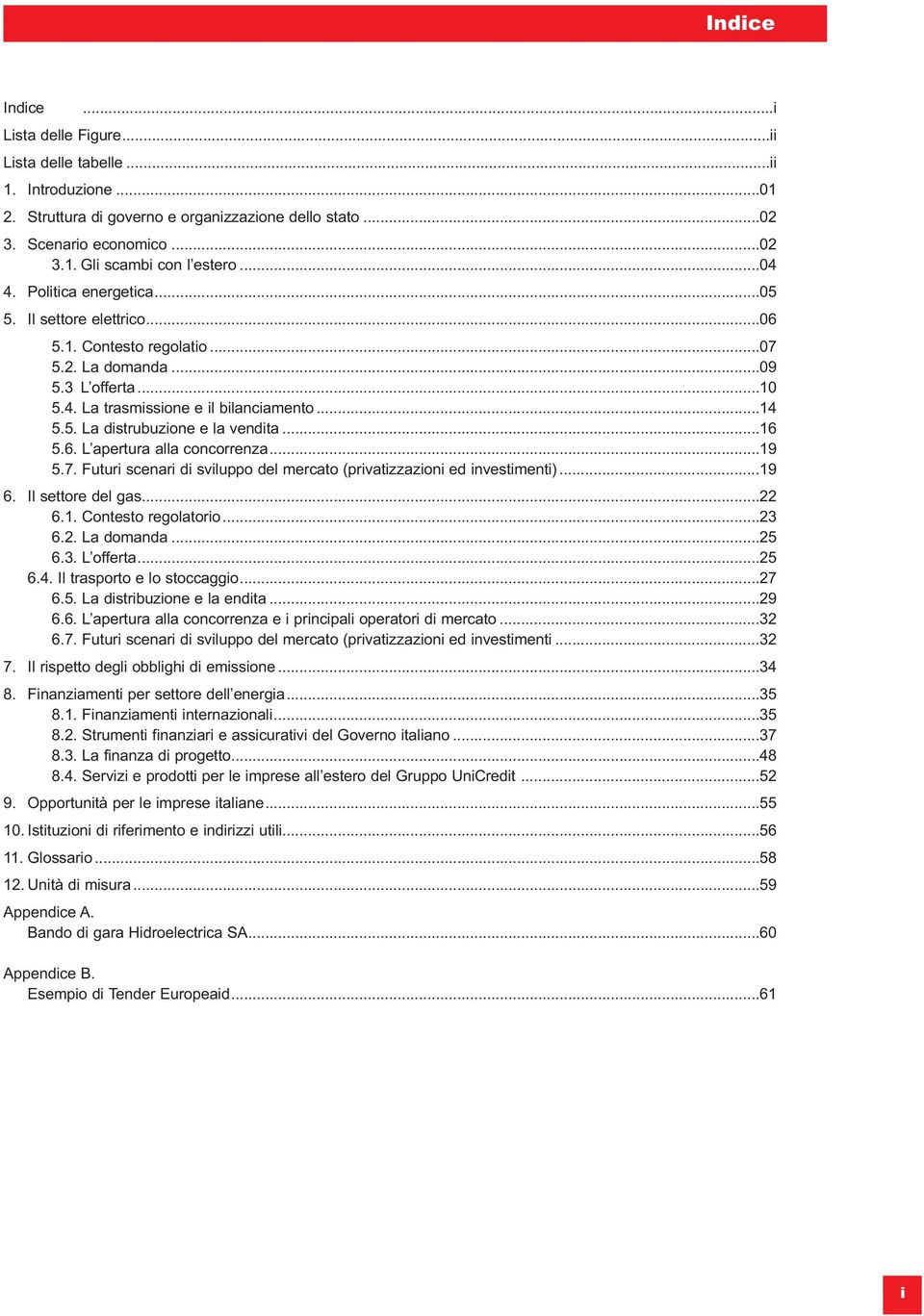 ..16 5.6. L apertura alla concorrenza...19 5.7. Futuri scenari di sviluppo del mercato (privatizzazioni ed investimenti)...19 6. Il settore del gas...22 6.1. Contesto regolatorio...23 6.2. La domanda.