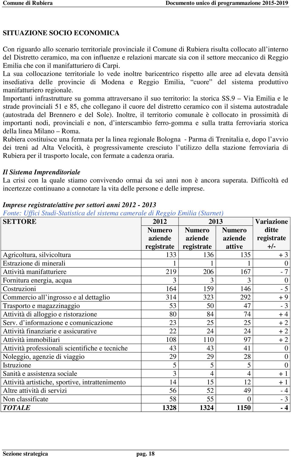 La sua collocazione territoriale lo vede inoltre baricentrico rispetto alle aree ad elevata densità insediativa delle provincie di Modena e Reggio Emilia, cuore del sistema produttivo manifatturiero