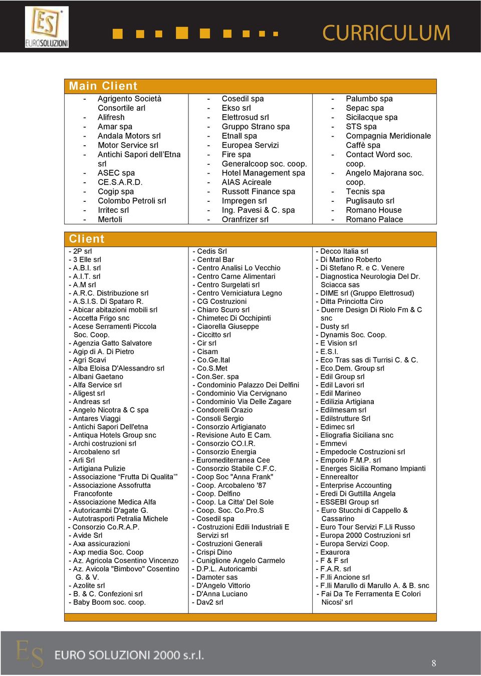 - Abicar abitazioni mobili srl - Accetta Frigo snc - Acese Serramenti Piccola Soc. Coop. - Agenzia Gatto Salvatore - Agip di A.