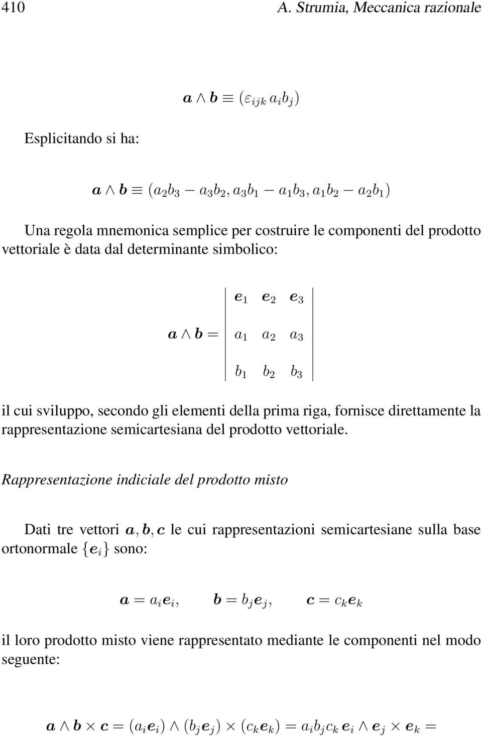 rappresentazione semicartesiana del prodotto vettoriale.