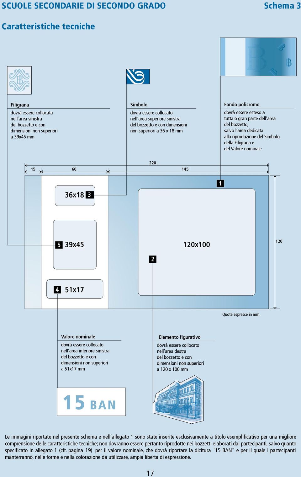 nell area essere superiore collocato sinistra nell area superiore sinistra del bozzetto e con dimensioni del bozzetto e con dimensioni non superiori a 36 x 18 mm non superiori a 36 x 18 mm Fondo