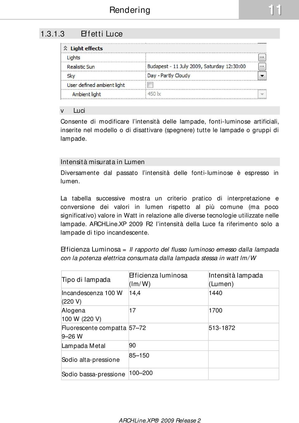 La tabella successive mostra un criterio pratico di interpretazione e conversione dei valori in lumen rispetto al più comune (ma poco significativo) valore in Watt in relazione alle diverse