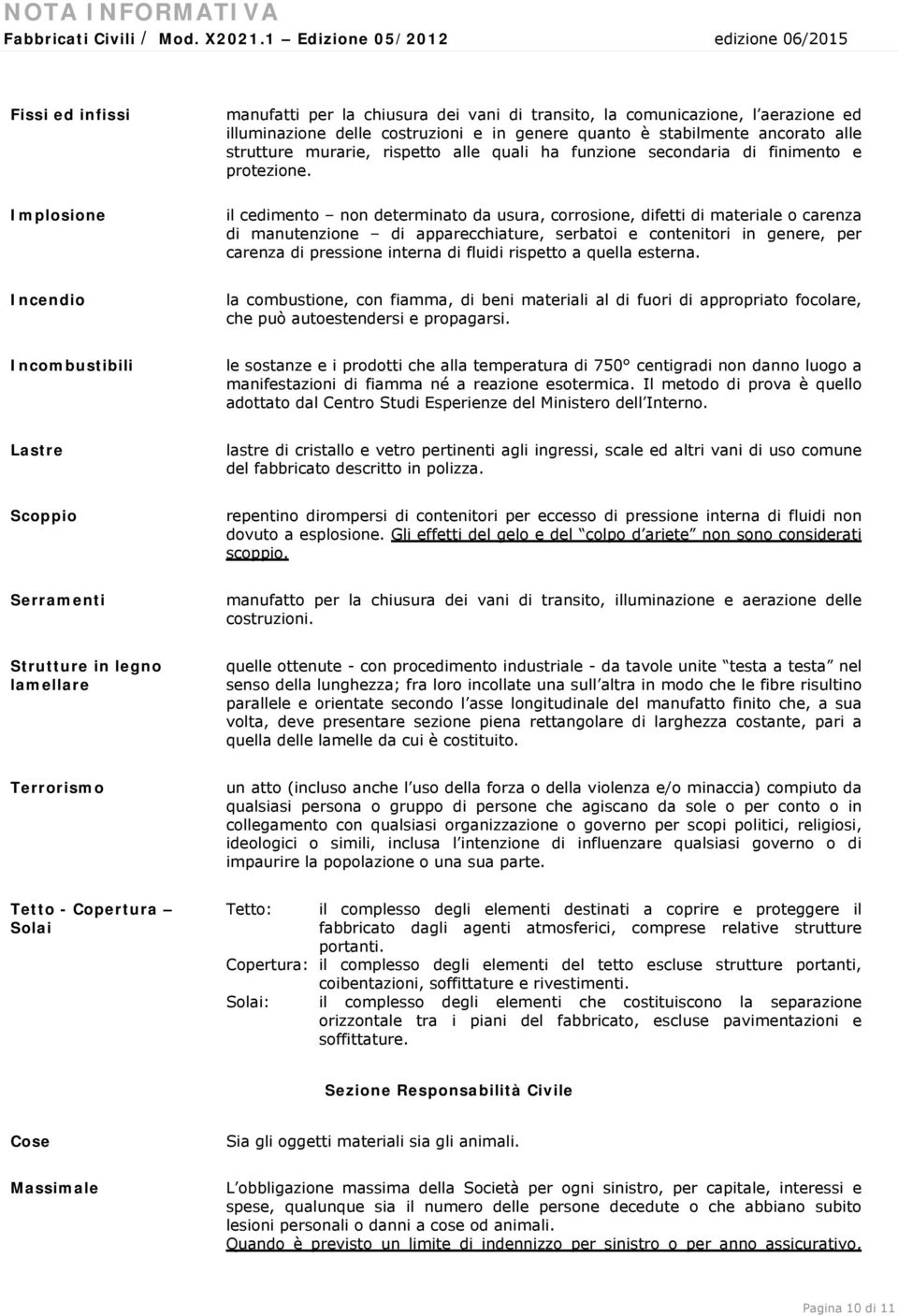 stabilmente ancorato alle strutture murarie, rispetto alle quali ha funzione secondaria di finimento e protezione.