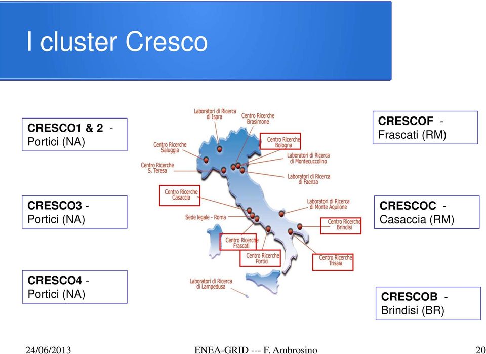 CRESCOC - Casaccia (RM) CRESCO4 - Portici (NA)