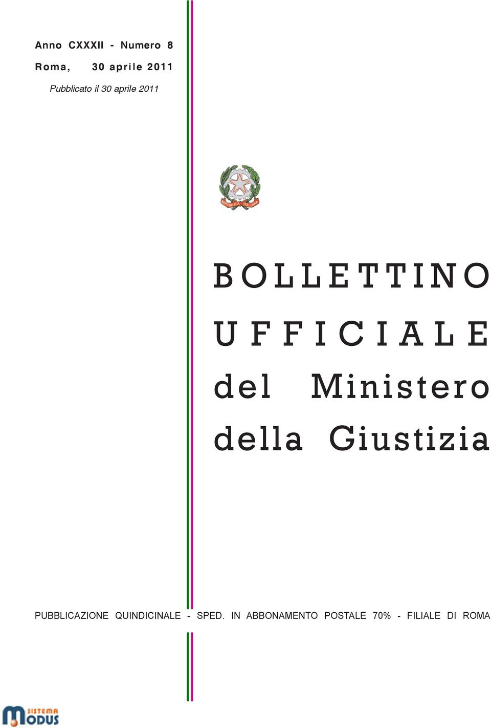 E del Ministero della Giustizia PUBBLICAZIONE