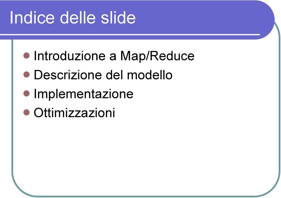 Map/Reduce Descrizione