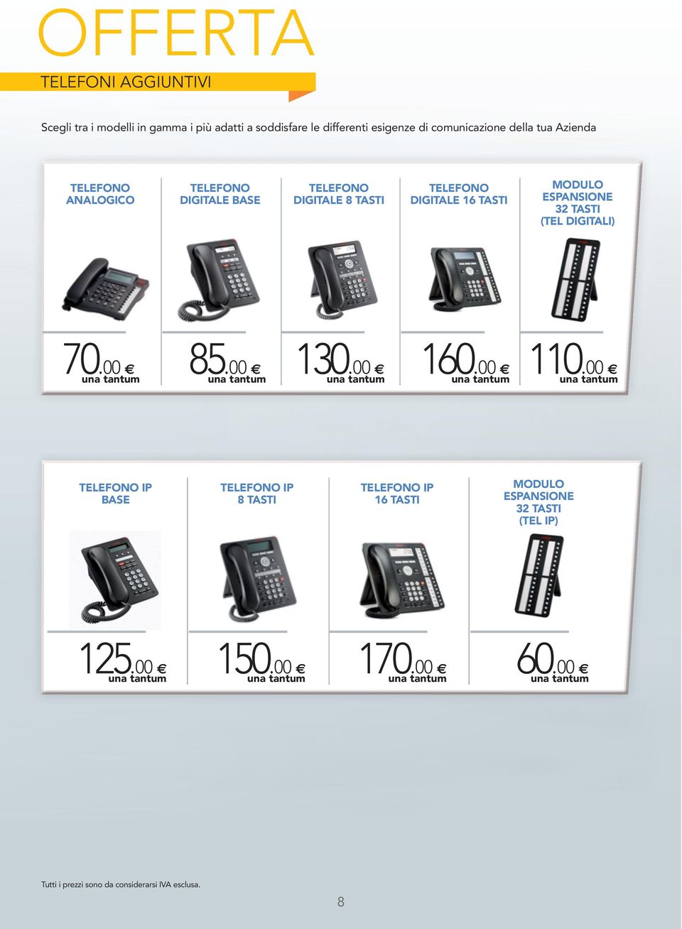 MODULO ESPANSIONE 32 TASTI (TEL DIGITALI) 70.00 85.00 130.00 160.00 110.