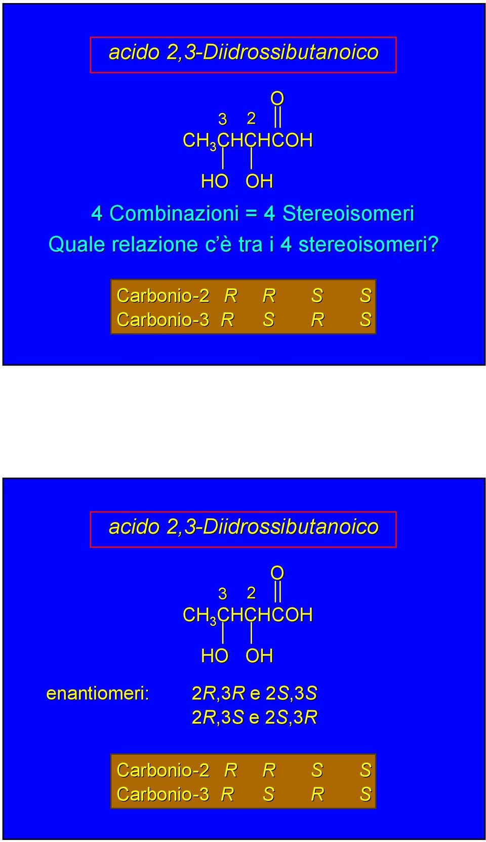 Carbonio-2 Carbonio-3 acido 2,3-Diidrossibutanoico O 3 2 C 3