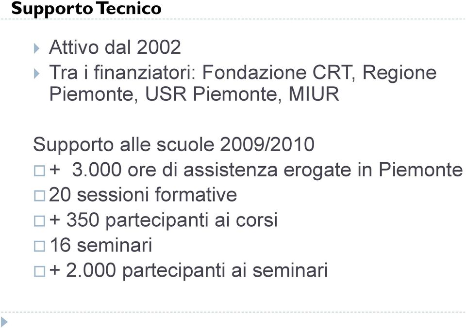 3.000 ore di assistenza erogate in Piemonte 20 sessioni formative +