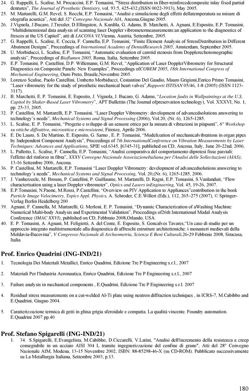 Tomasini, Analisi e simulazione degli effetti dellatemperatura su misure di olografia acustica, Atti del 32 Convegno Nazionale AIA, Ancona,Giugno 2005. 26. J.Vignola, J.Bucaro, J.Tressler, D.