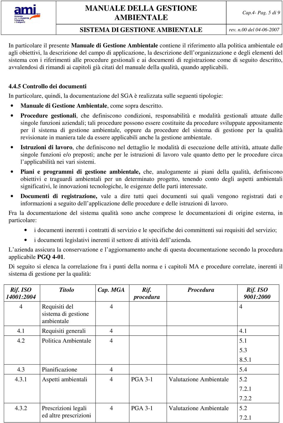 descrizione dell organizzazione e degli elementi del sistema con i riferimenti alle procedure gestionali e ai documenti di registrazione come di seguito descritto, avvalendosi di rimandi ai capitoli