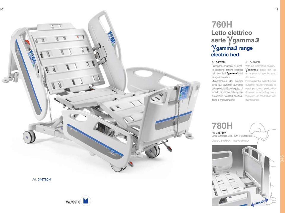 346760H With an innovative design, gamma3 beds can be an answer to specific ward demands.