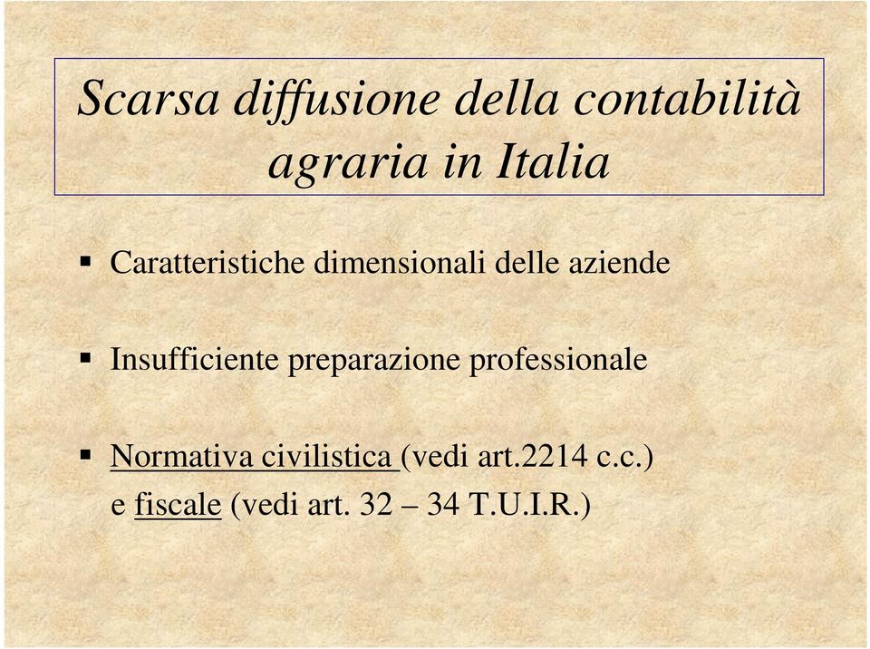 Insufficiente preparazione professionale Normativa