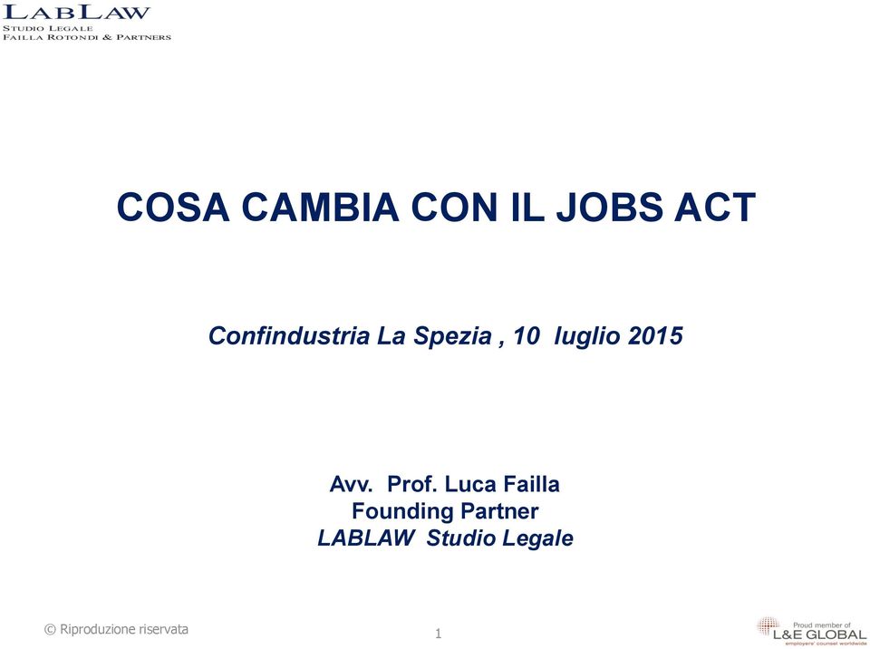 luglio 2015 Avv. Prof.