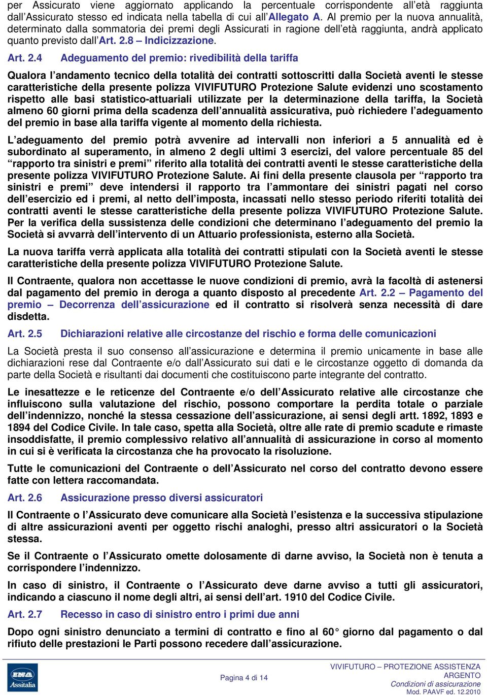 8 Indicizzazione. Art. 2.