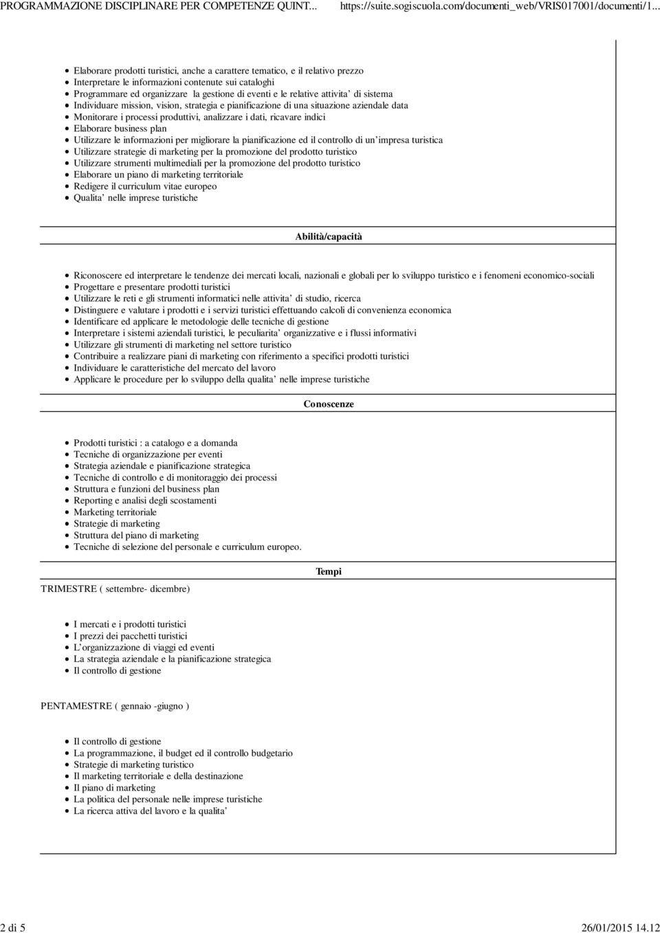 attivita di sistema Individuare mission, vision, strategia e pianificazione di una situazione aziendale data Monitorare i processi produttivi, analizzare i dati, ricavare indici laborare business