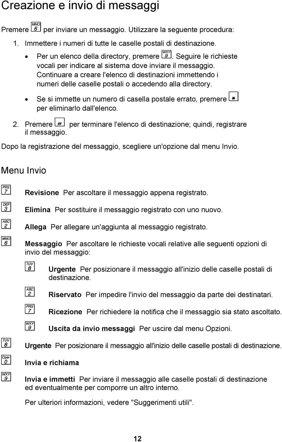 Continuare a creare l'elenco di destinazioni immettendo i numeri delle caselle postali o accedendo alla directory.