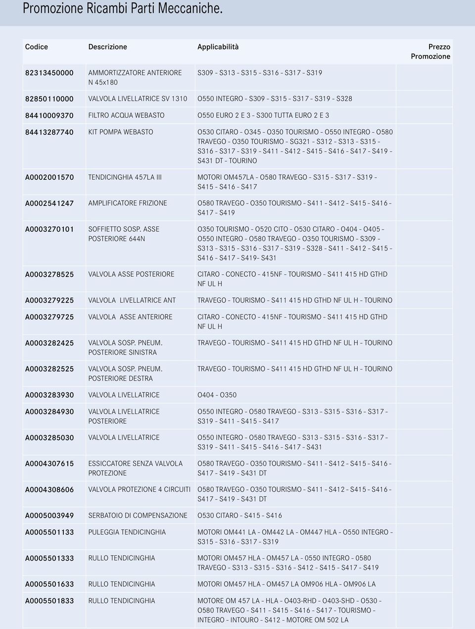S315 - S317 - S319 - S328 84410009370 FILTRO ACQUA WEBASTO O550 EURO 2 E 3 - S300 TUTTA EURO 2 E 3 84413287740 KIT POMPA WEBASTO O530 CITARO - O345 - O350 TOURISMO - O550 INTEGRO - O580 TRAVEGO -