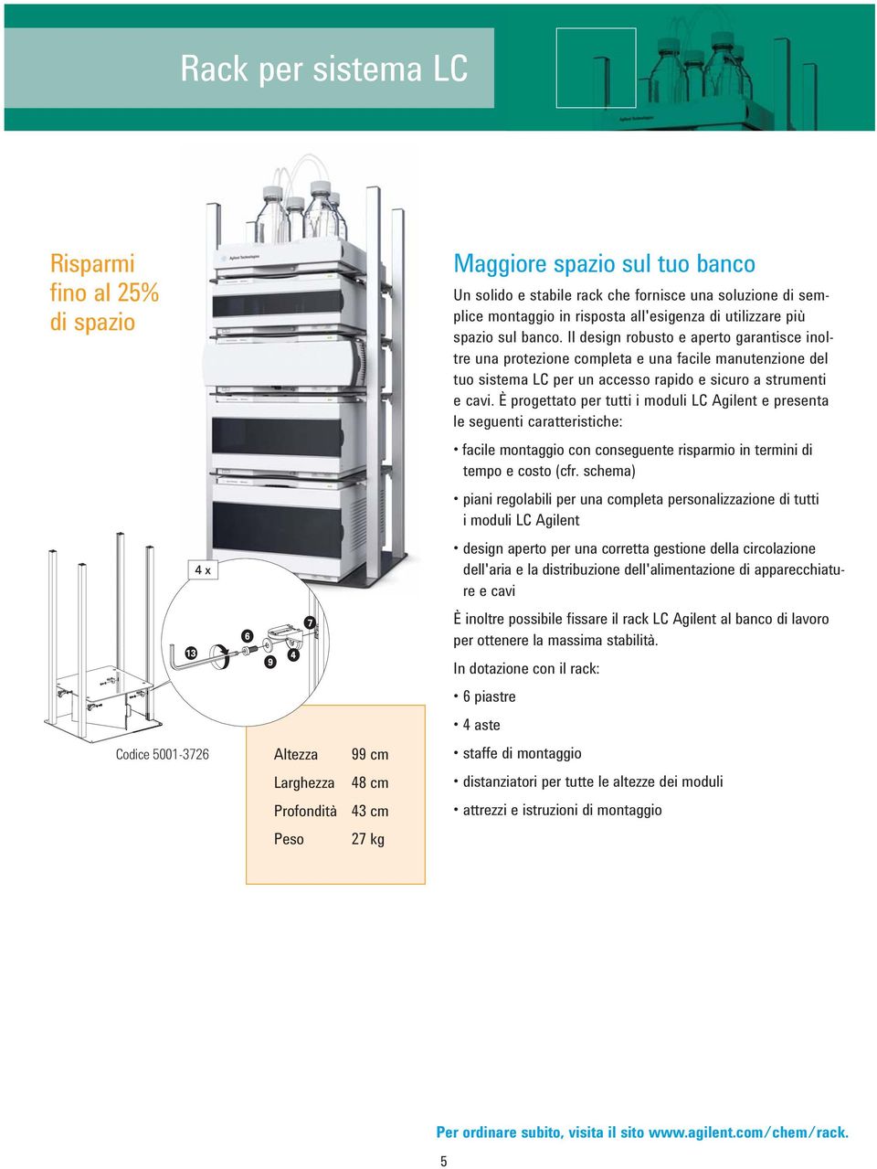 Il design robusto e aperto garantisce inoltre una protezione completa e una facile manutenzione del tuo sistema LC per un accesso rapido e sicuro a strumenti e cavi.