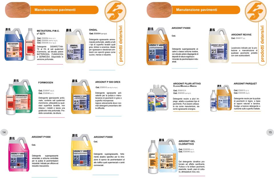 ONDAL ES0004 (da Kg 5) Detergente sgrassante ammoniacale profumato, adatto a tutti i tipi di superfici lavabili quali gres, klinker e ceramica.